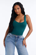 Quinn Double Lined Tank Top - Emerald