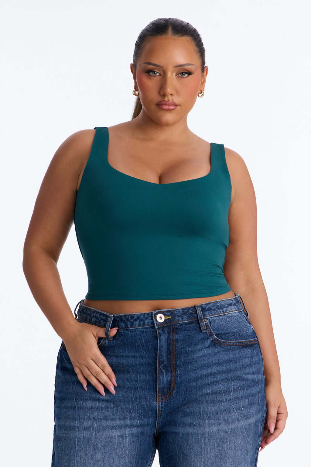 Quinn Double Lined Tank Top - Emerald