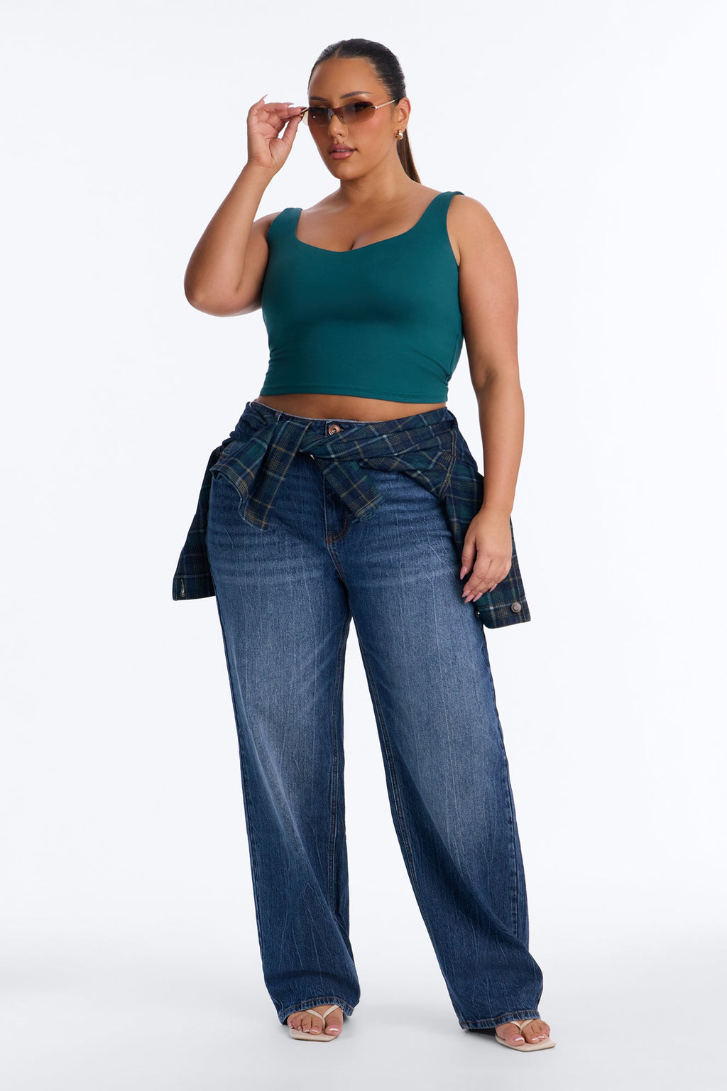 Quinn Double Lined Tank Top - Emerald