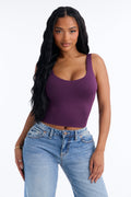 Quinn Double Lined Tank Top - Plum