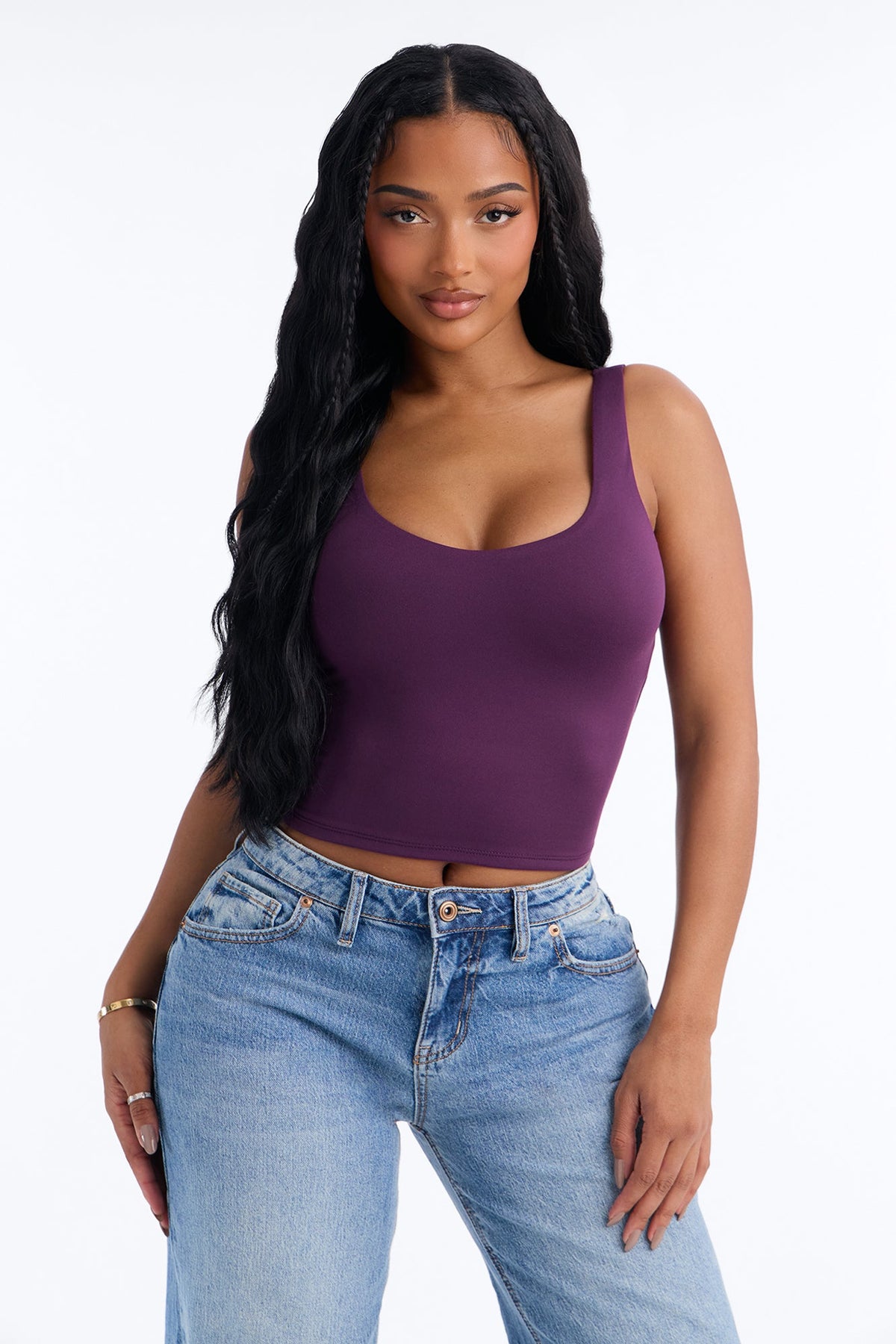 Quinn Double Lined Tank Top - Plum