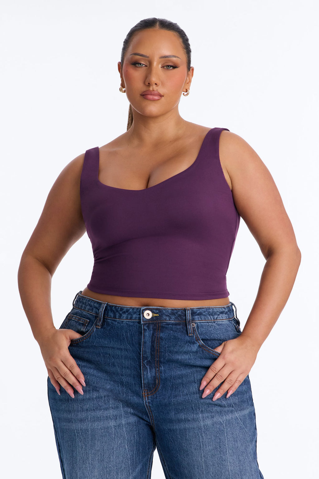 Quinn Double Lined Tank Top - Plum