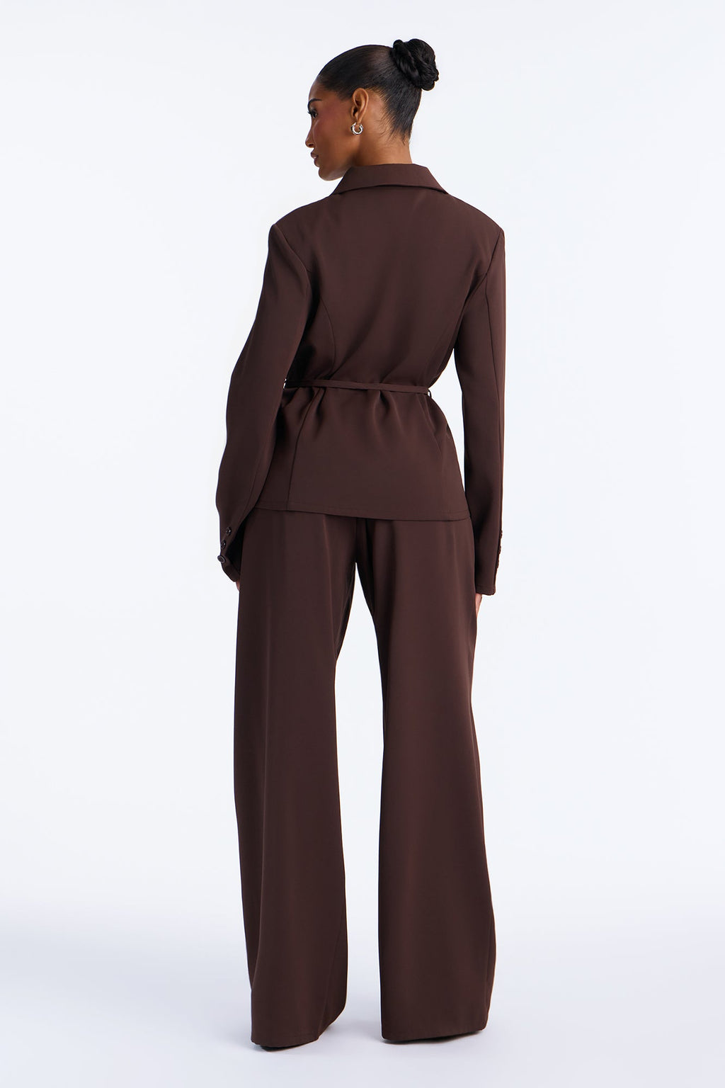 Bailey Belted Pant Set - Brown