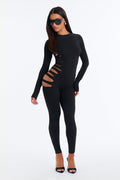 Cut The Tension Catsuit - Black