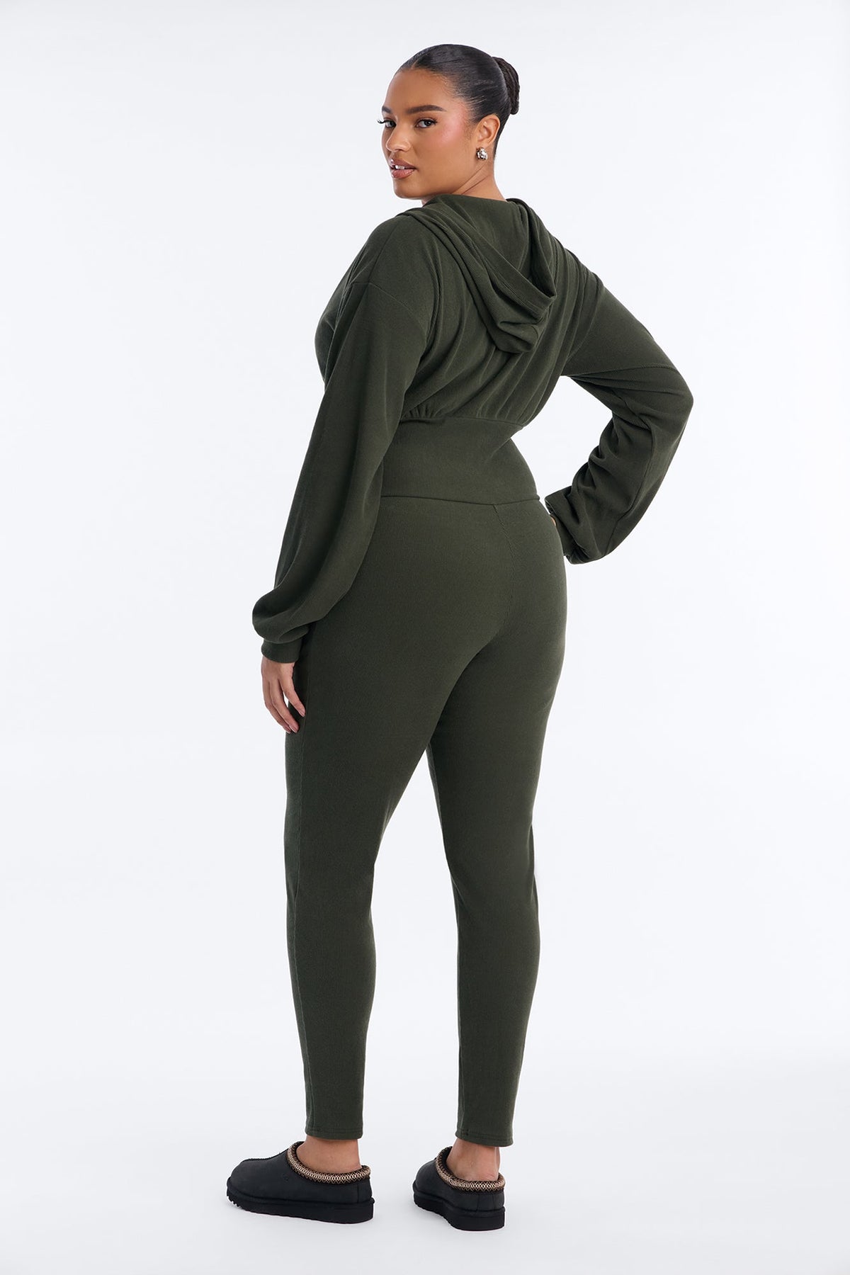 It Girl Errand Day Ribbed Jumpsuit - Olive