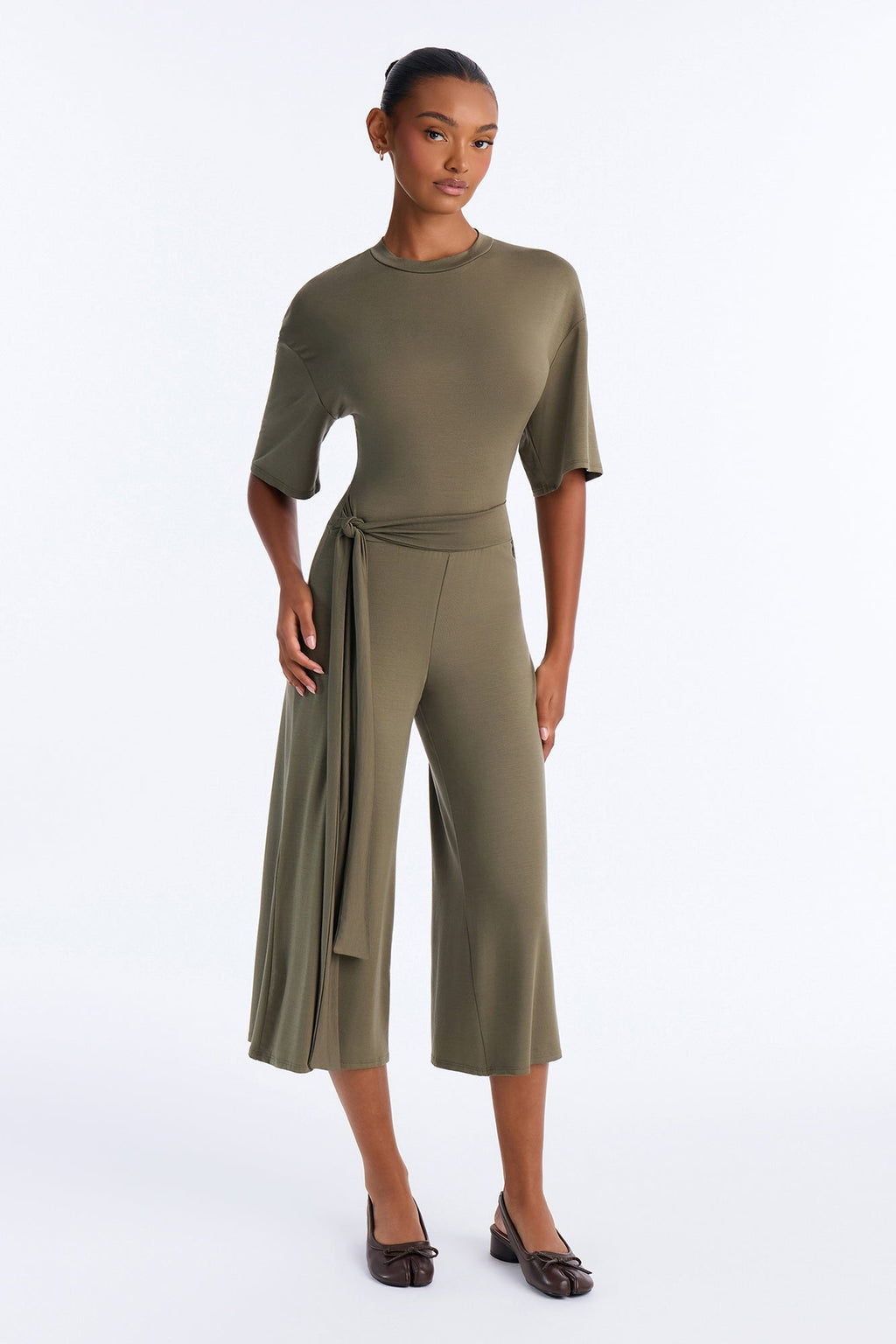 Larissa Gaucho Jumpsuit - Olive