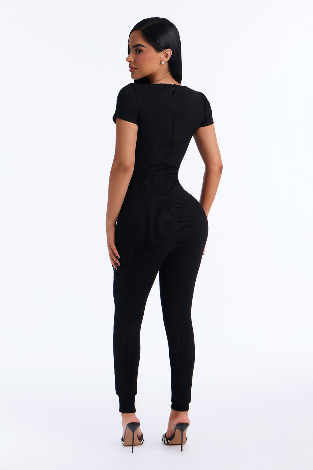 Lena Snatched Skinny Leg Jumpsuit - Black