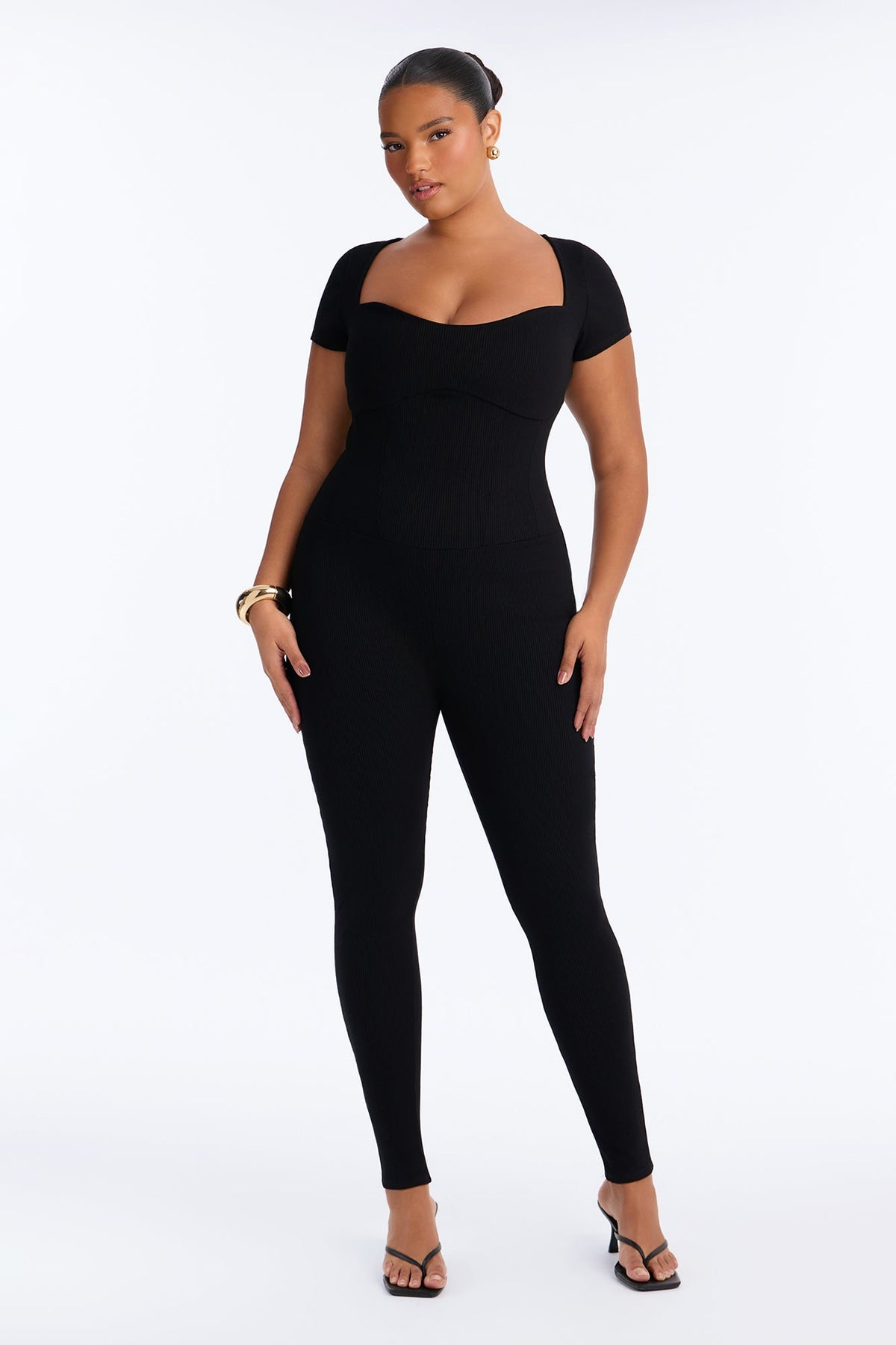Lena Snatched Skinny Leg Jumpsuit - Black