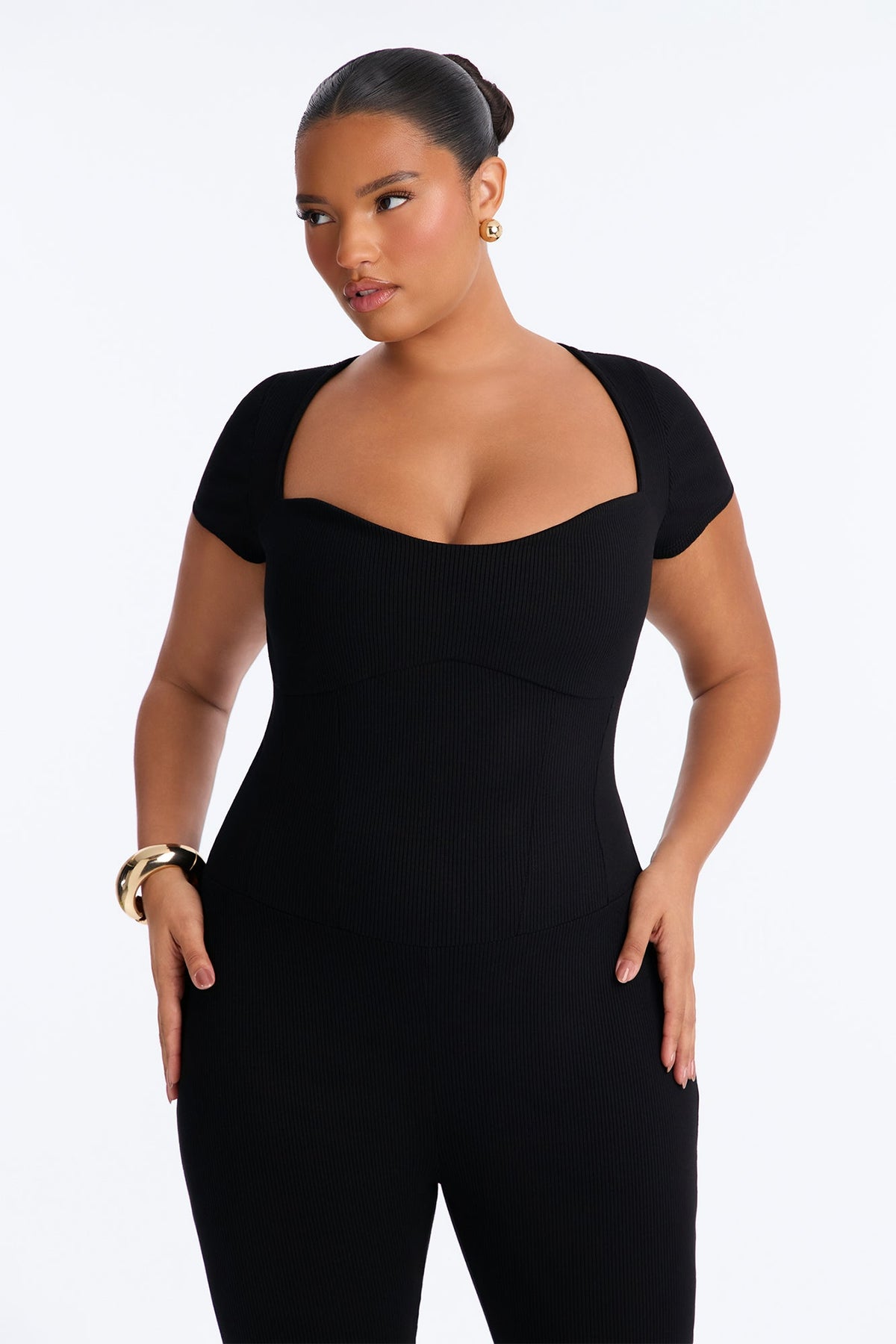 Lena Snatched Skinny Leg Jumpsuit - Black