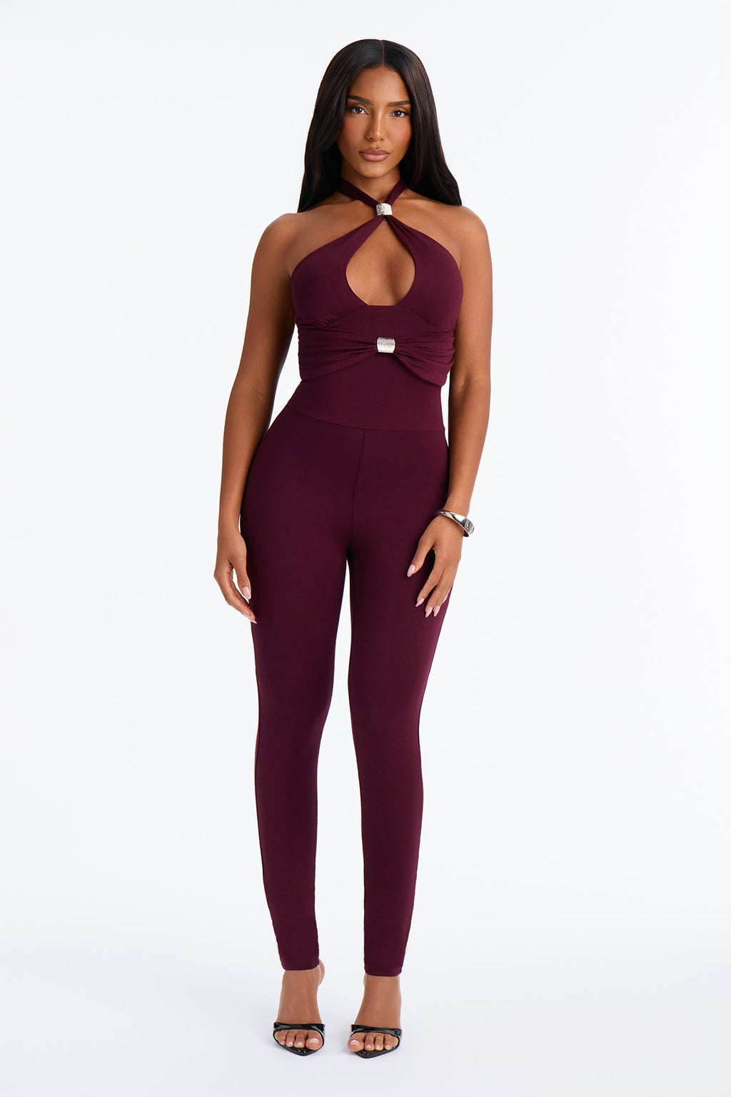 Stolen Spotlight Skinny Leg Jumpsuit - Wine