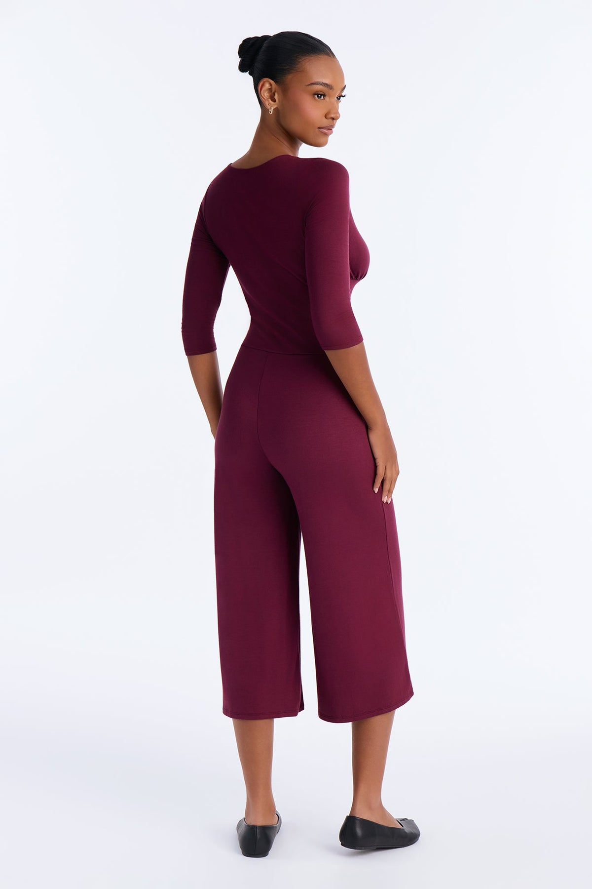 Wrapped Up In You Gaucho Pant Jumpsuit - Plum