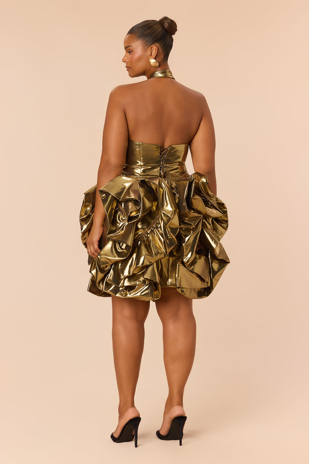 Night To Remember Metallic Mini Dress - Gold