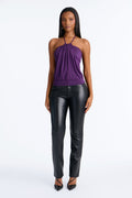 Hot Like Me Draped Halter Top - Plum