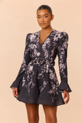 Maribella Long Sleeve Mini Dress - Black/combo