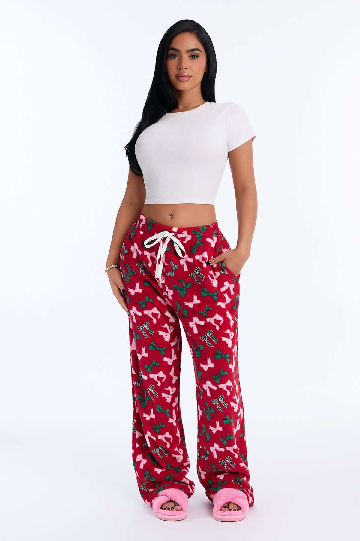 Gifting Season Plush PJ Pants - Red/combo