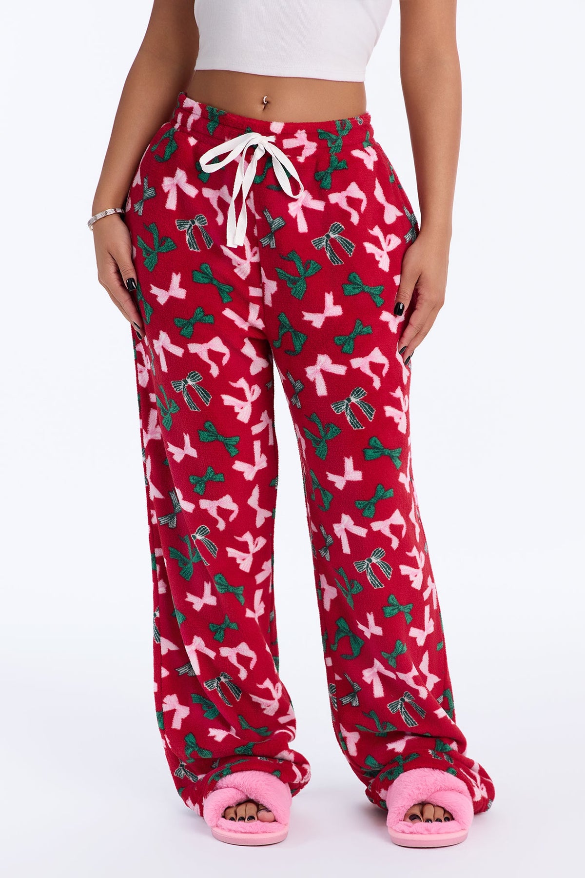Gifting Season Plush PJ Pants - Red/combo