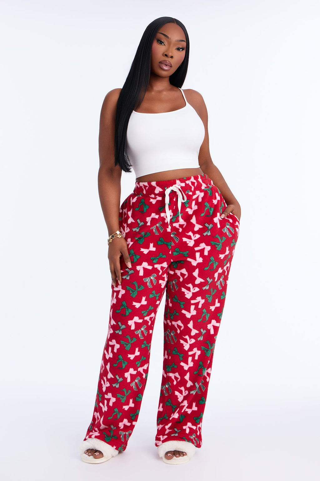 Gifting Season Plush PJ Pants - Red/combo
