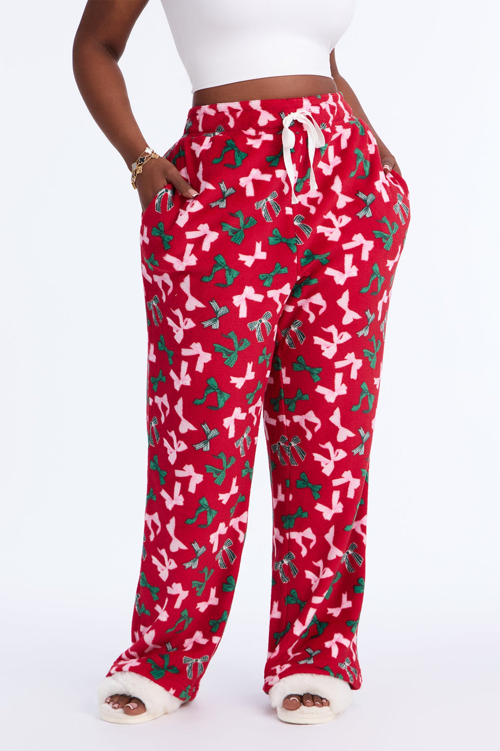 Gifting Season Plush PJ Pants - Red/combo