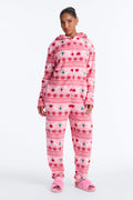 Sleighing The Season 30″ Plush PJ Onesie - Pink/combo