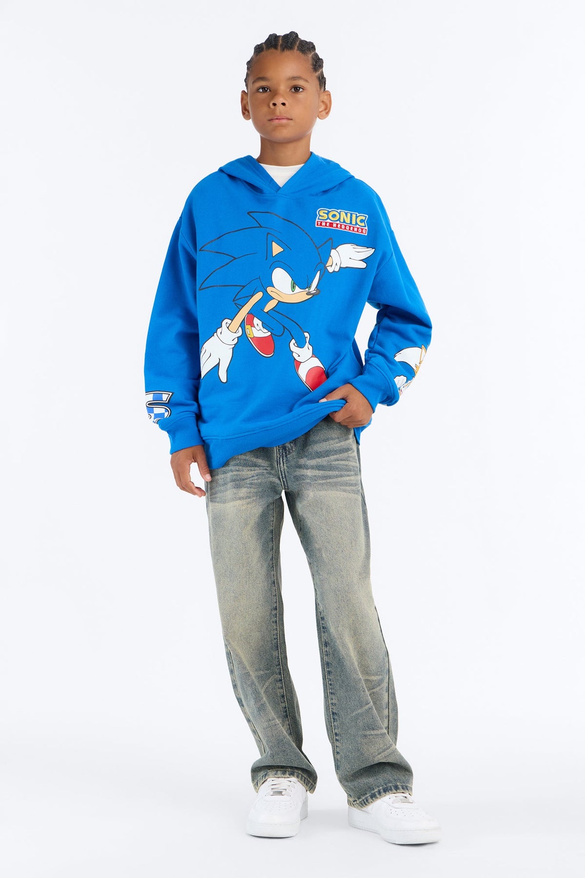 Mini Sonic's Rings Pullover Hoodie - Blue