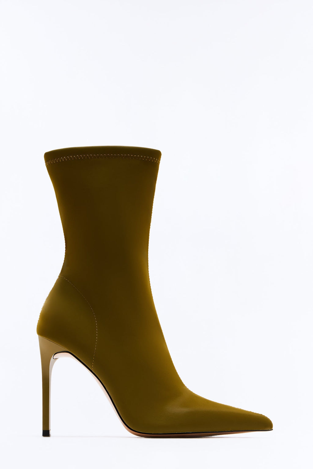 Steve Madden Mackena Satin Heeled Booties - Olive
