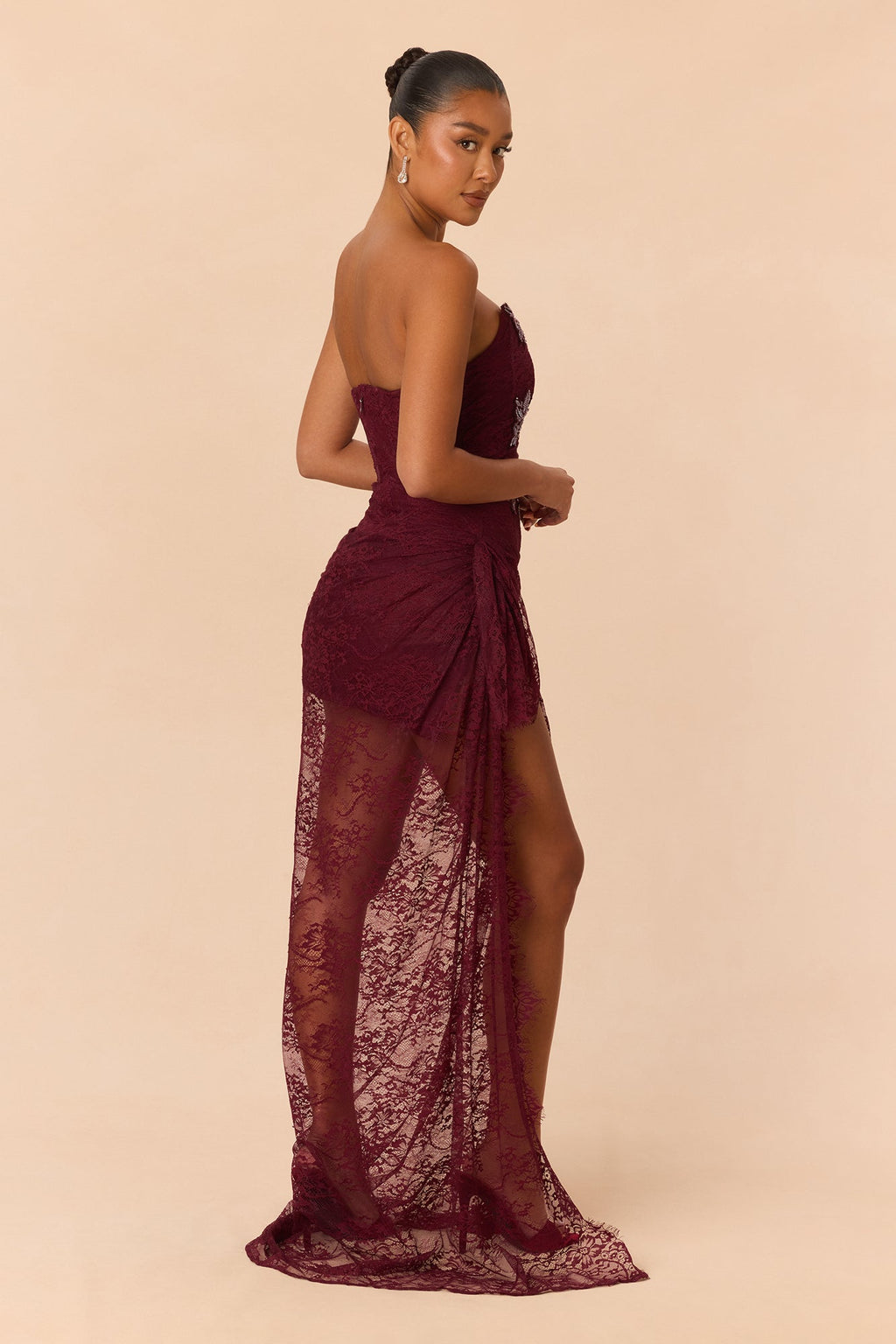 Sarah Lace Corset Gown - Plum