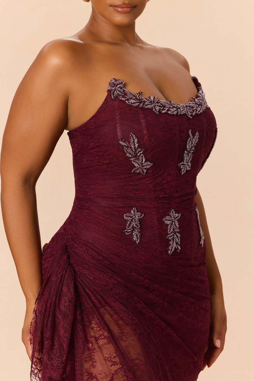 Sarah Lace Corset Gown - Plum