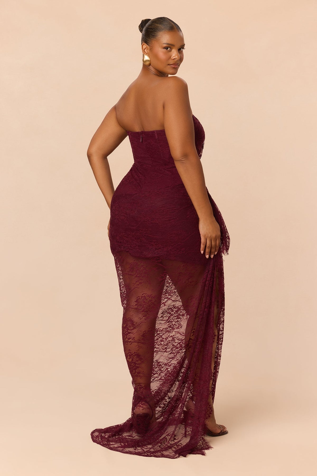 Sarah Lace Corset Gown - Plum