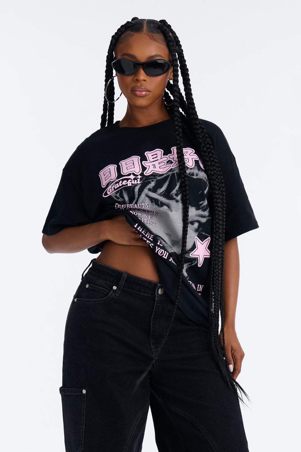 Beauty Awaits Portrait Tee - Black