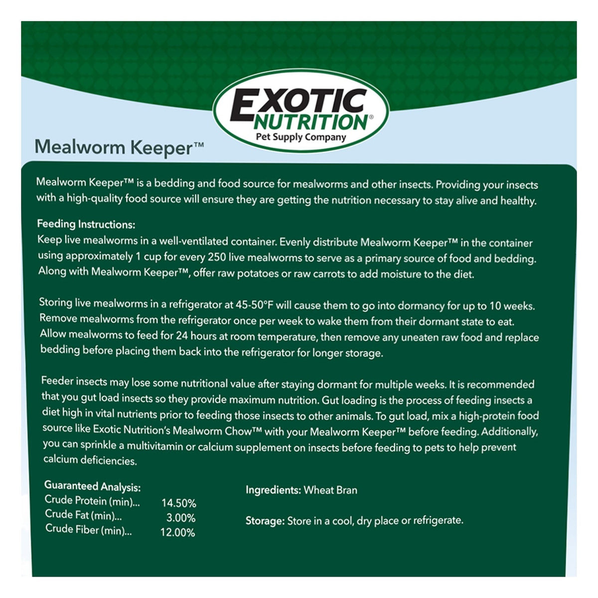 Mealworm Keeper Live Mealworm Food & Bedding