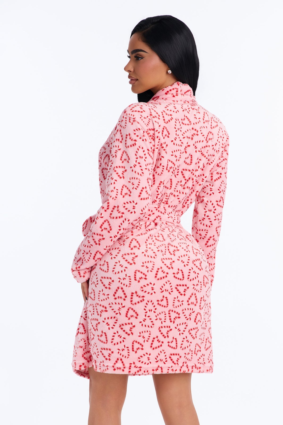 Peppermint Dreams Plush Robe - Pink