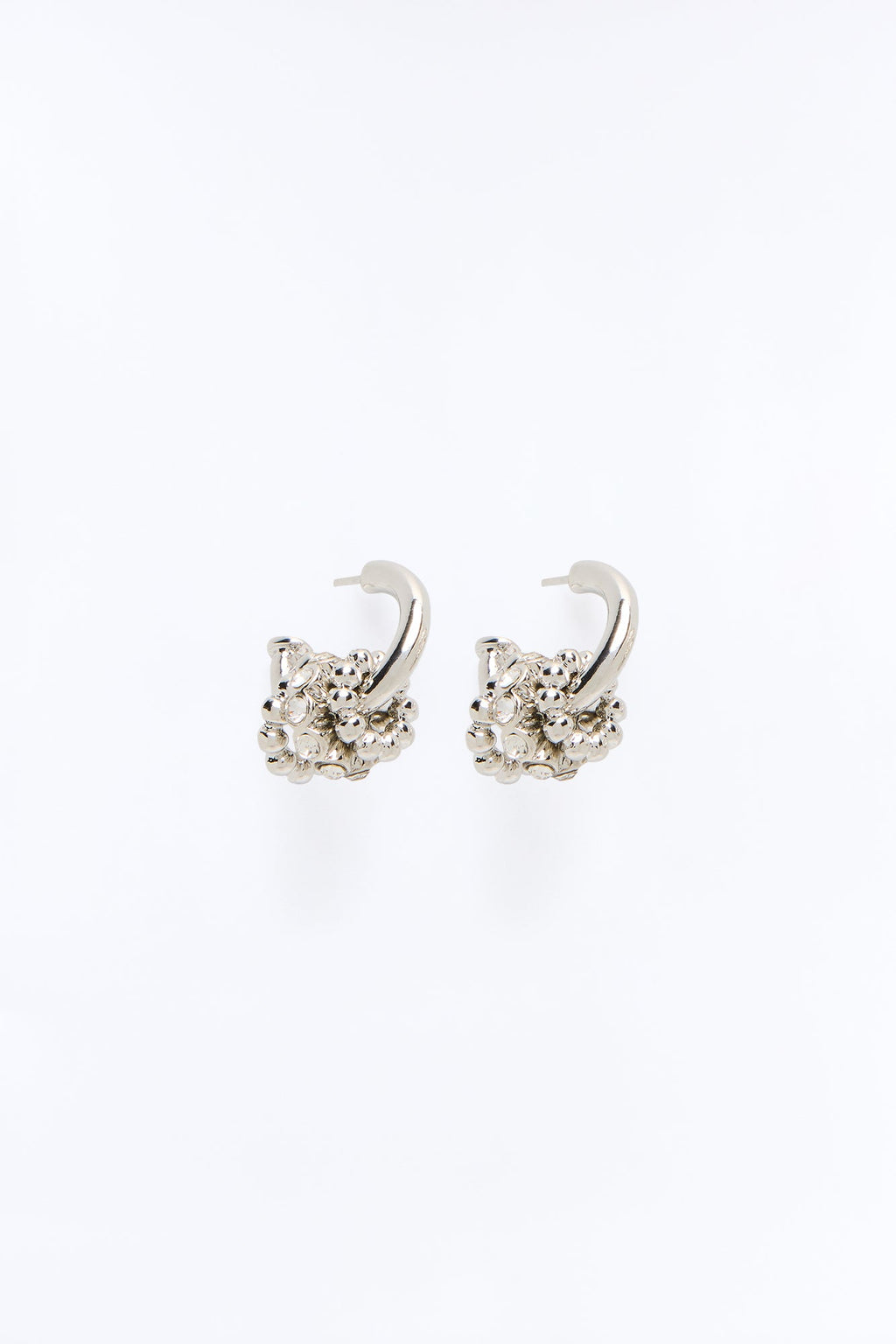 Soft Glam Hoop Earrings - Silver