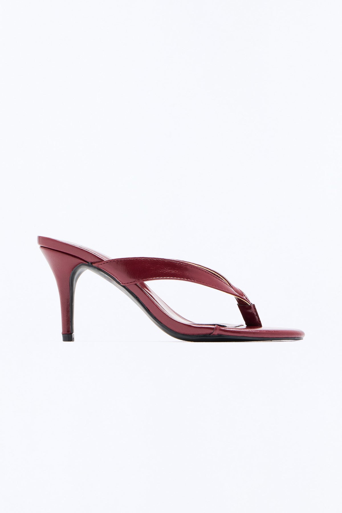 Take A Hint Faux Thong Heels - Wine