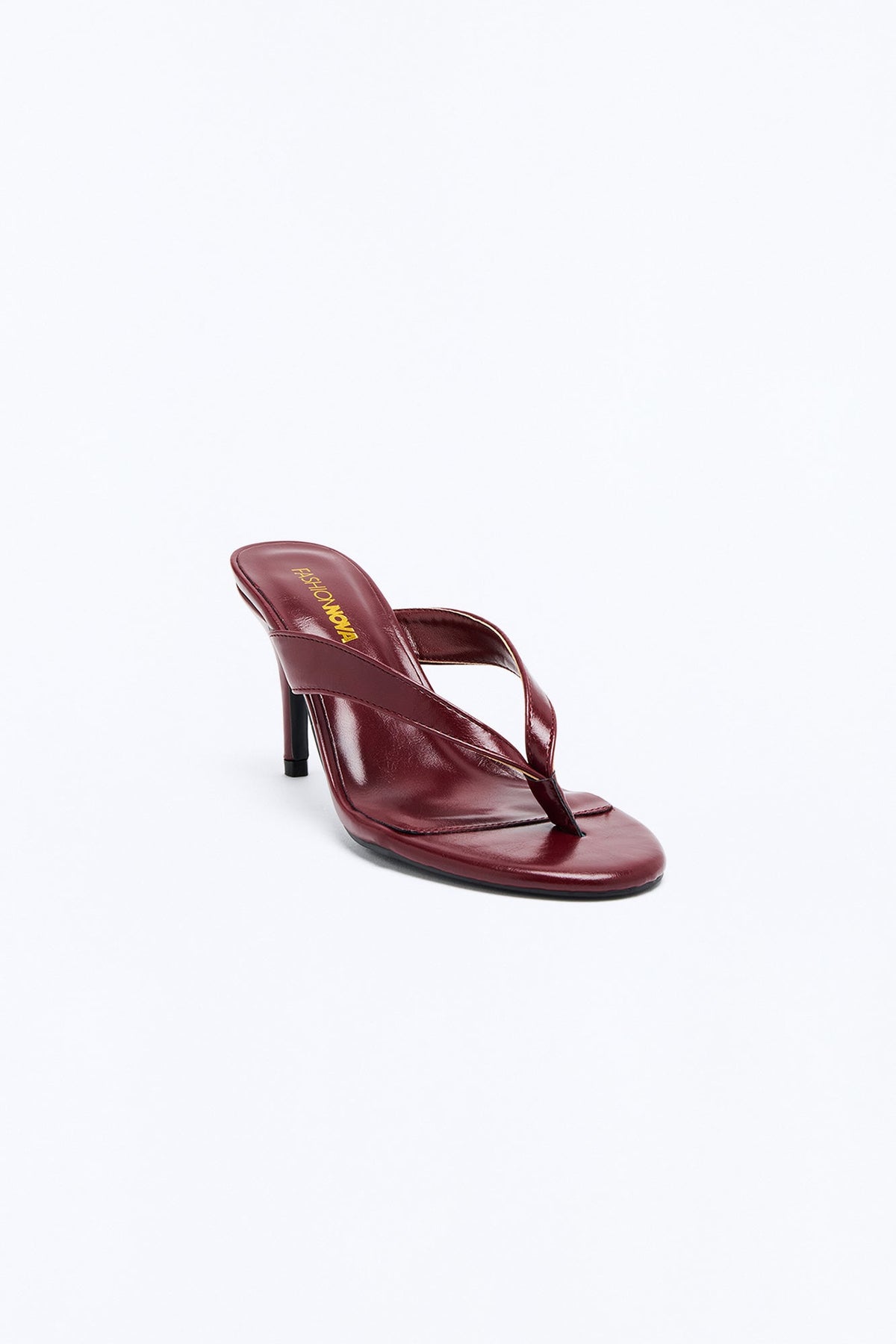 Take A Hint Faux Thong Heels - Wine