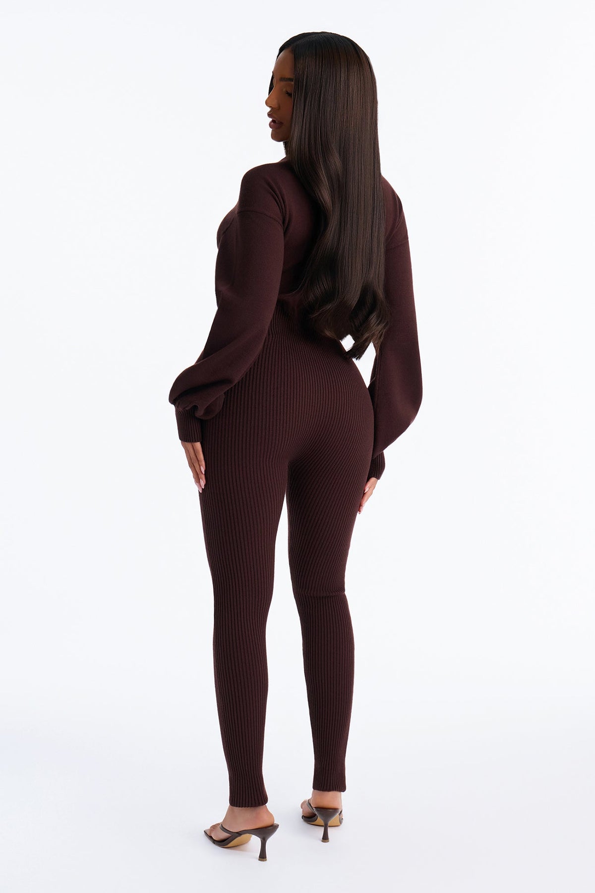 Sweetest Thing Sweater Jumpsuit - Chocolate