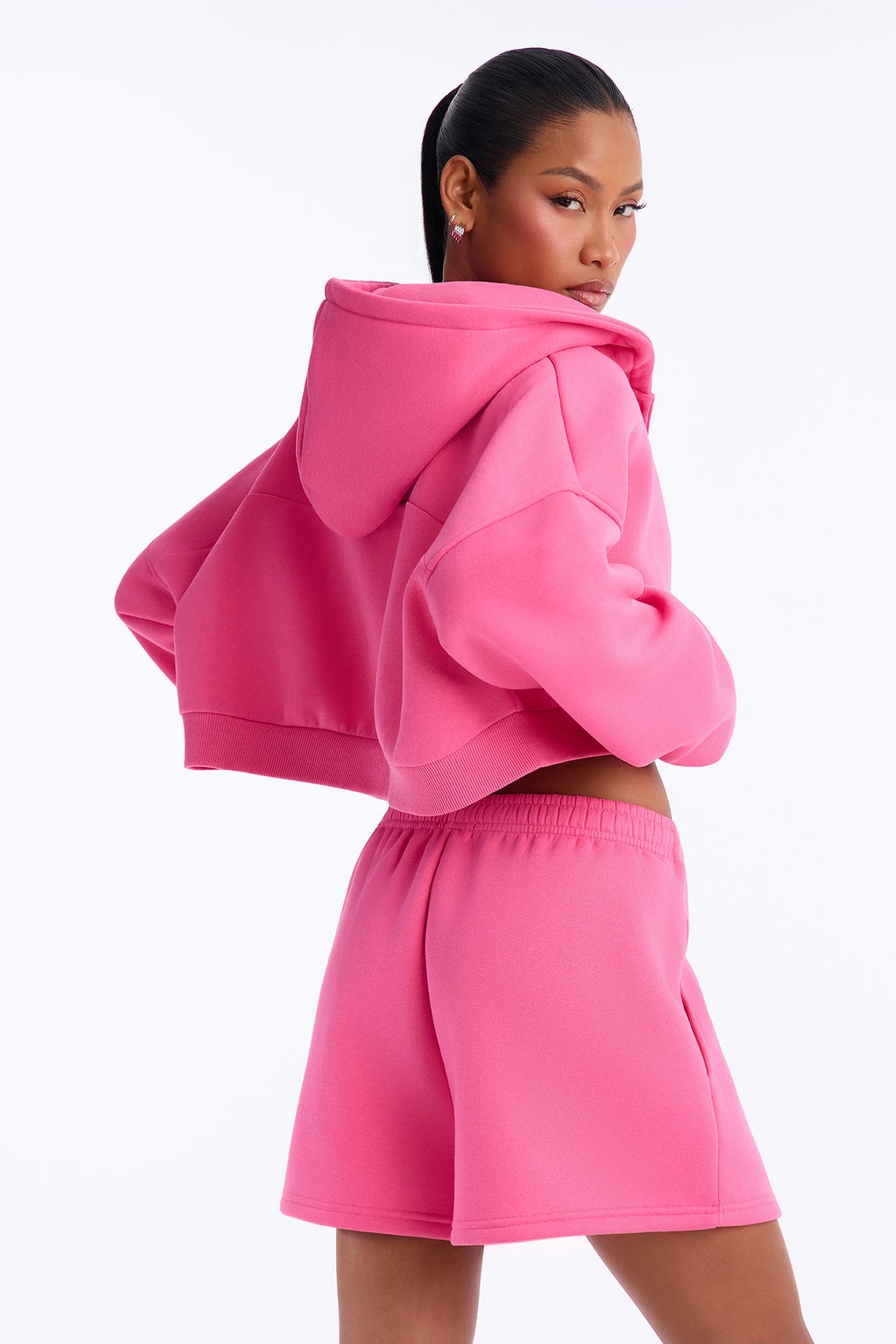 New Libby Fleece Sweat Short - Pink