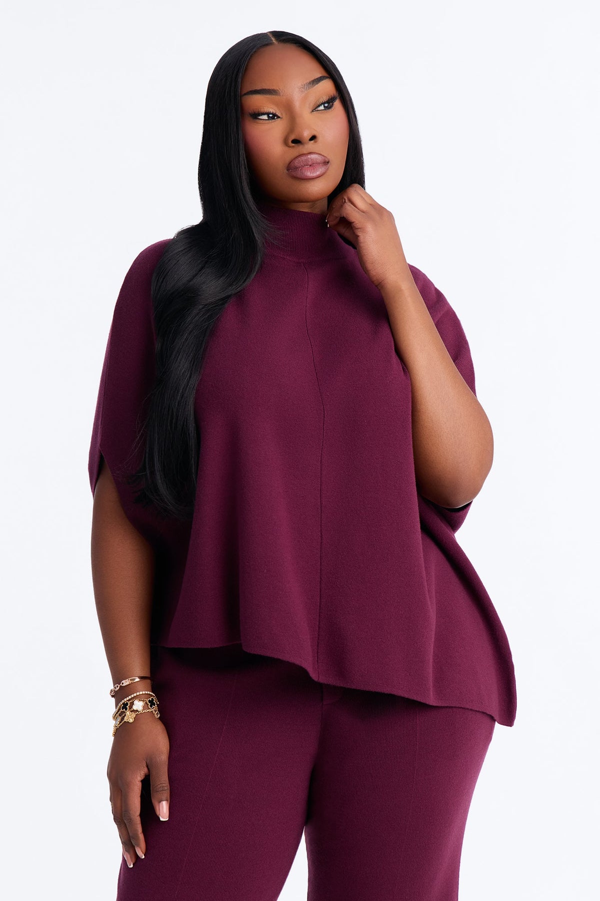 Emmaline Knit Pant Set - Plum
