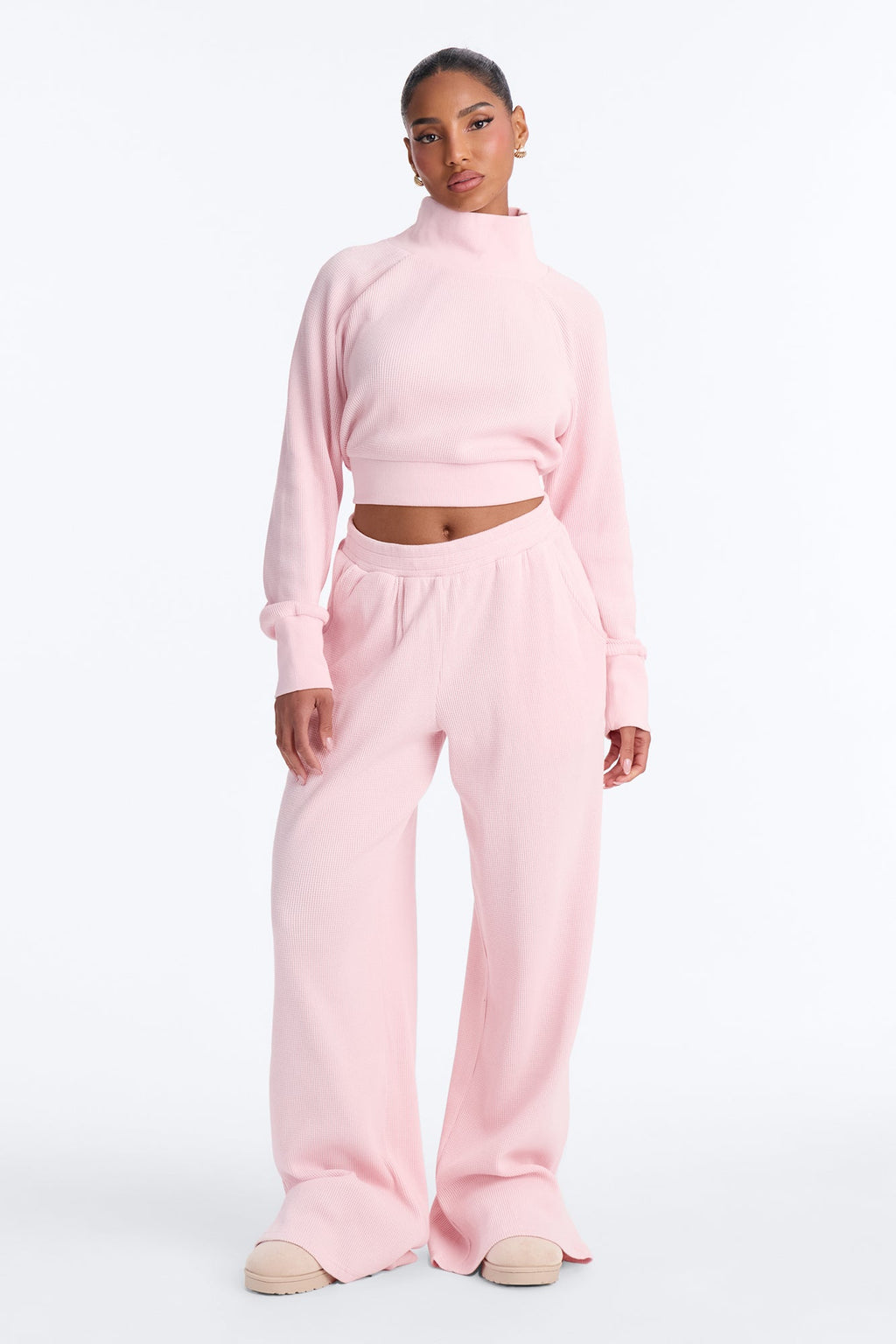 Casual Day Thermal Pant Set - Pink