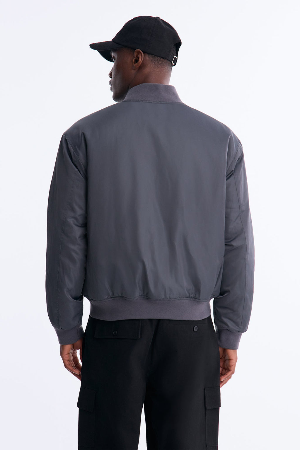 Hardy Faux Fur Bomber Jacket - Charcoal/combo