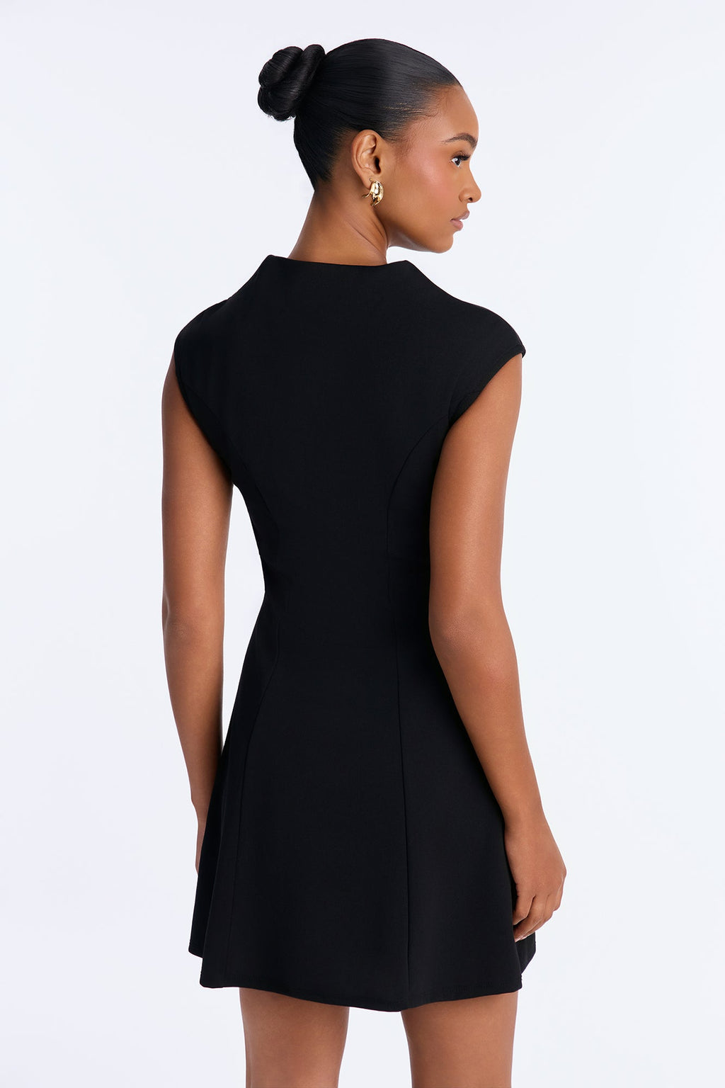 This Is A Statement High Neck Mini Dress - Black
