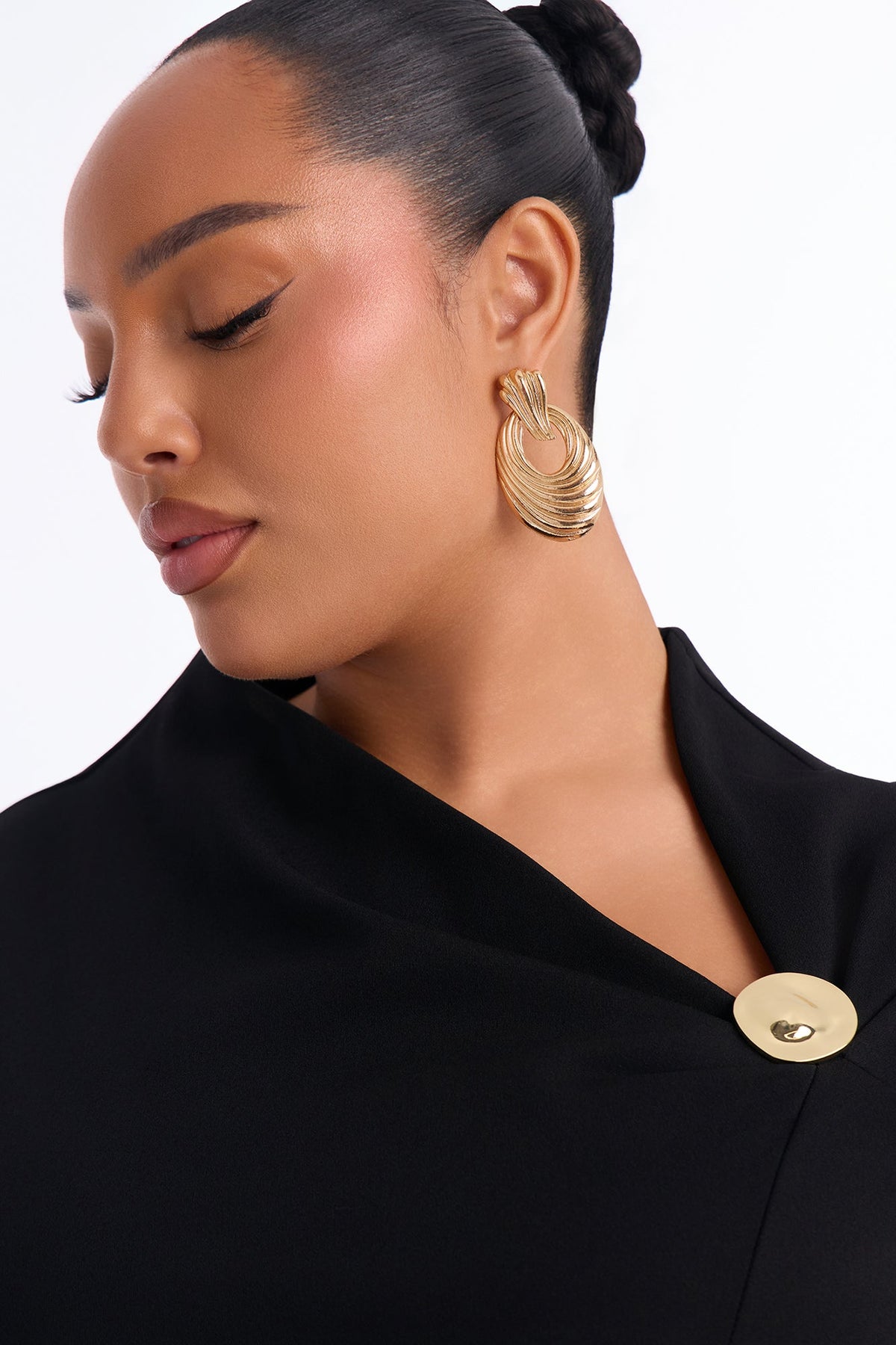 This Is A Statement High Neck Mini Dress - Black