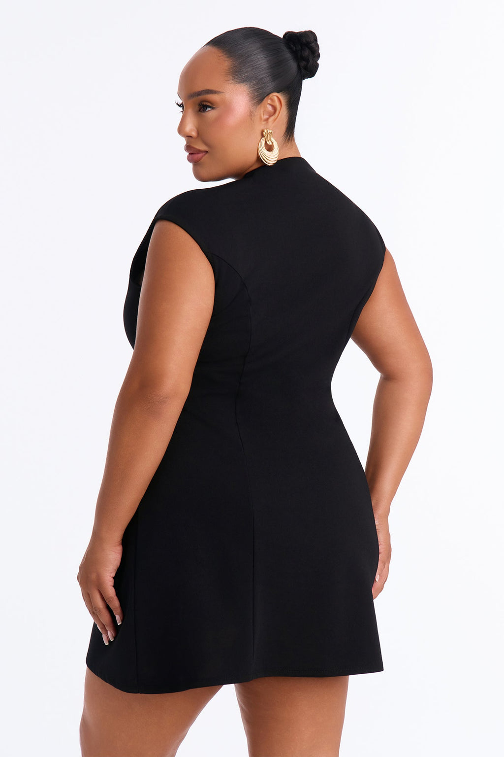 This Is A Statement High Neck Mini Dress - Black