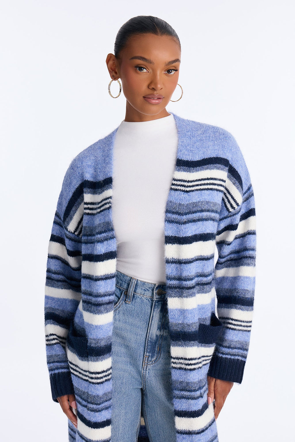 Warm Endings Maxi Cardigan - Blue/combo