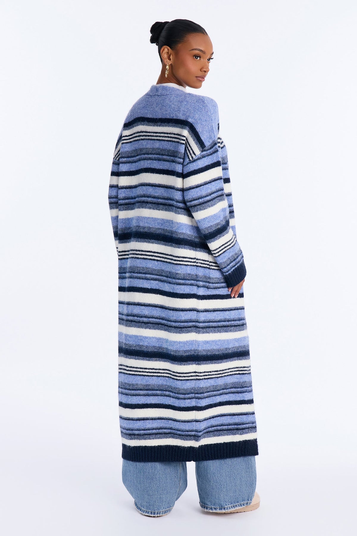 Warm Endings Maxi Cardigan - Blue/combo