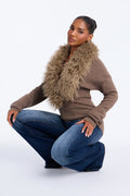 Gentle Winds Faux Fur Pullover Sweater - Mocha