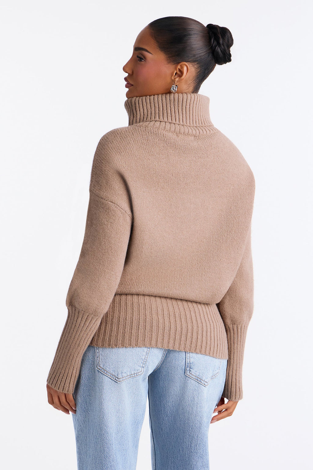 Keep Me Warm Chunky Funnel Neck Sweater - Taupe
