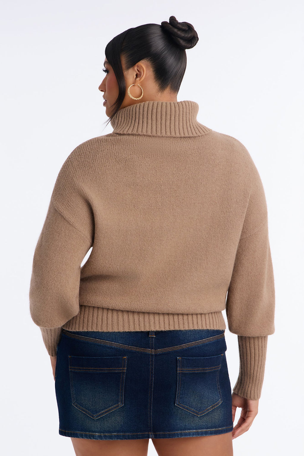 Keep Me Warm Chunky Funnel Neck Sweater - Taupe