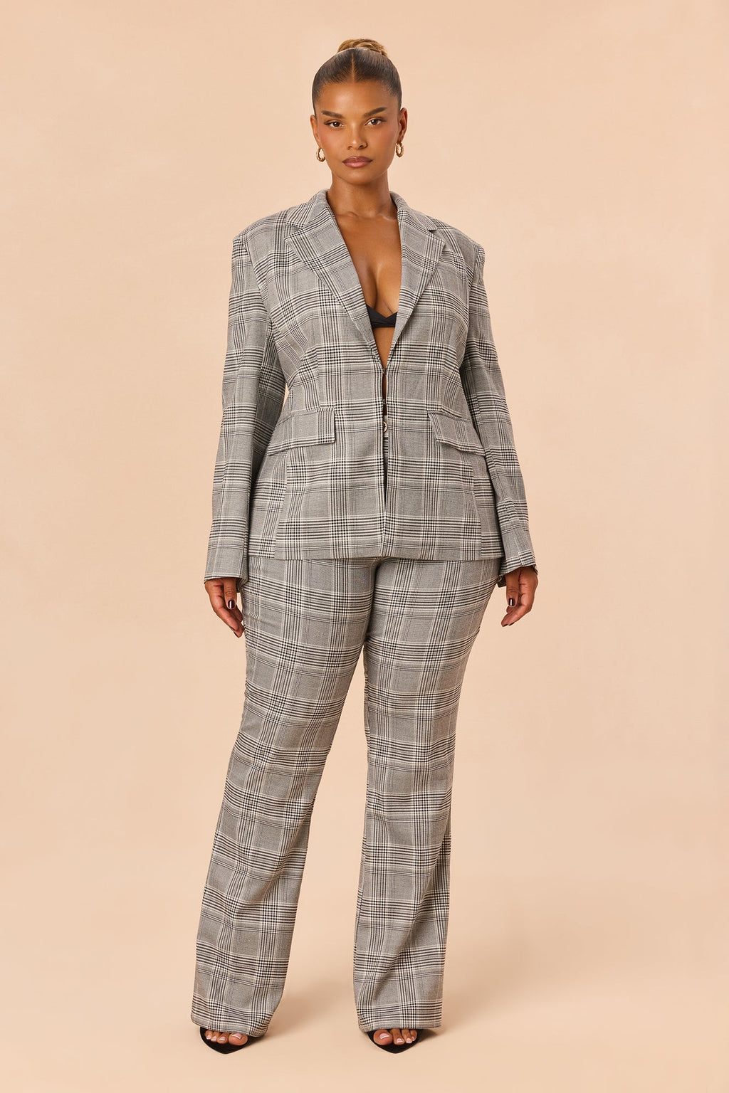 Railyn Blazer Pant Set - Grey/combo