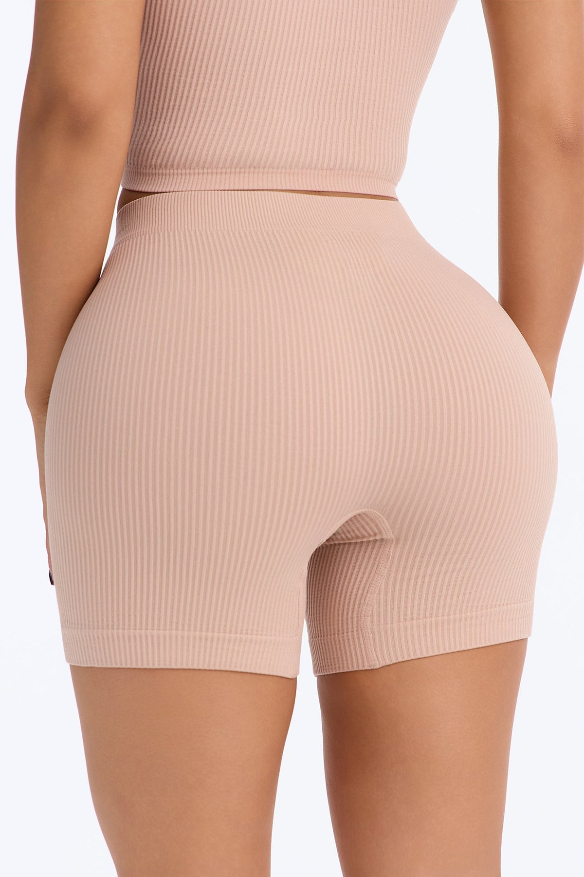 Seamless Ribbed Biker Short Panty - Nude