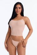 Seamless Ribbed Comfort Thong Panty - Nude